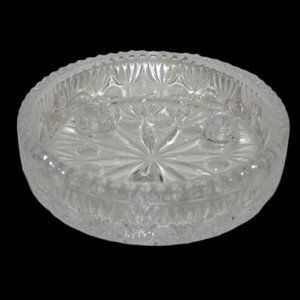 Vintage Princess House Lead Crystal 3 Candle Shallow Bowl Home Decor